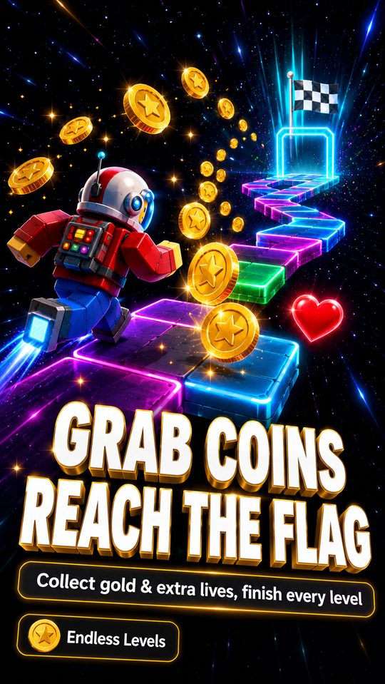 Collecting gold coins and an extra life on the way to the finish flag.